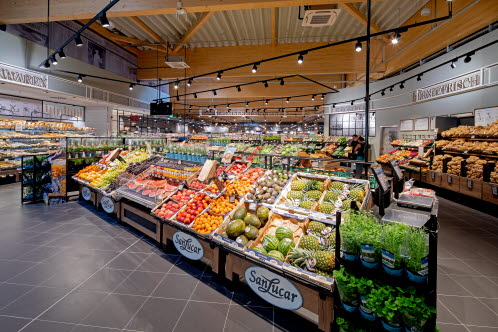 Professional solution design for retail stores_lighting in the supermarket grocery store and designing Interior fixtures.